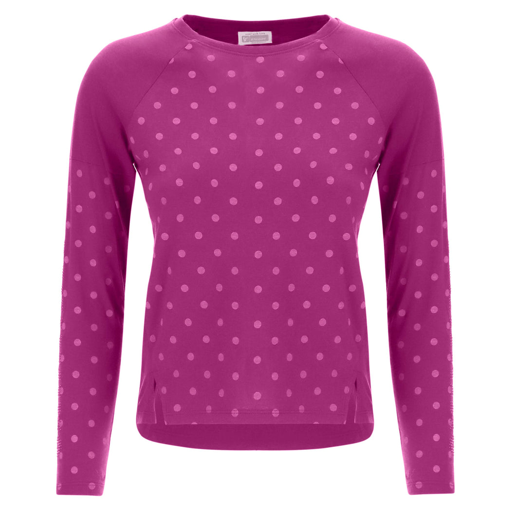 FREDDY T-Shirt Bambina a Manica Lunga con Stampa a Pois