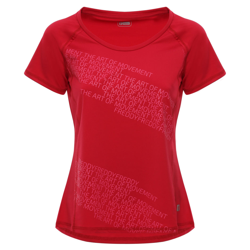 FREDDY T-Shirt in Tessuto Tecnico con Stampe Tono su Tono