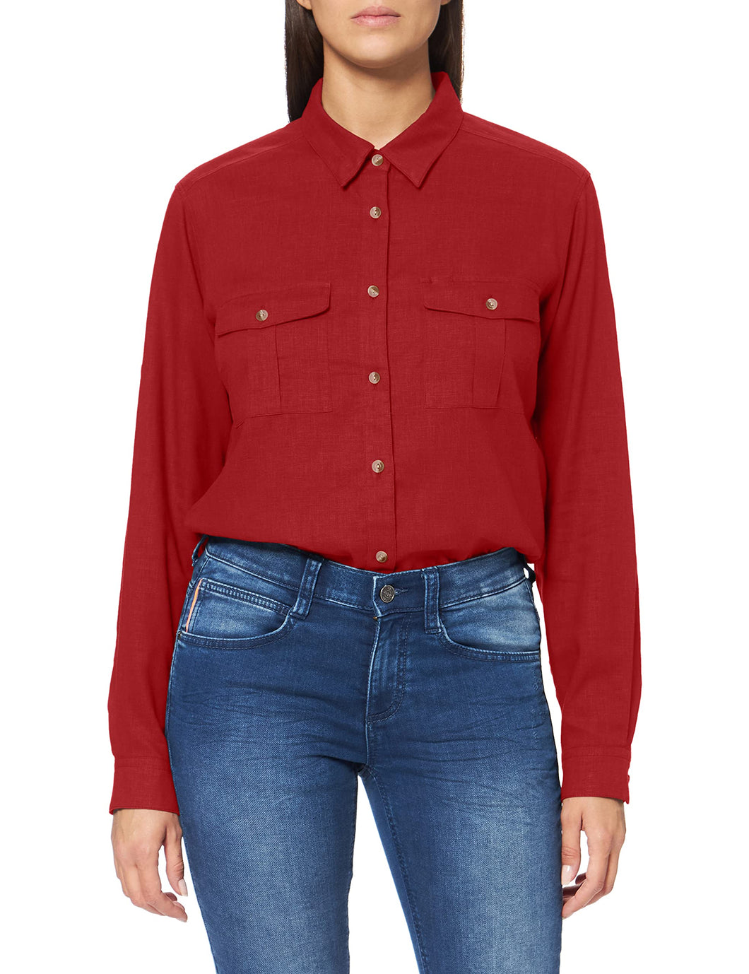 Fjällräven Övik Travel Shirt LS W Maglietta, Lampone, M Donna