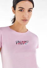 Carica l&#39;immagine nel visualizzatore di Gallery, FREDDY - T-Shirt in Jersey Modal Stampa Floreale su Fronte E Retro
