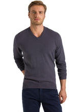 Carica l&#39;immagine nel visualizzatore di Gallery, North Sails V NECK 12 GG maglia maglioncino uomo collo a V grigio piombo Lead
