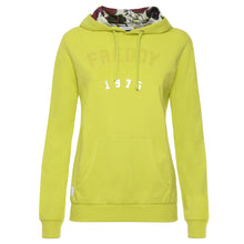 Carica l&#39;immagine nel visualizzatore di Gallery, FREDDY Felpa Leggera in Cotone 100% con Cappuccio DOPPIATO in Mesh Lime
