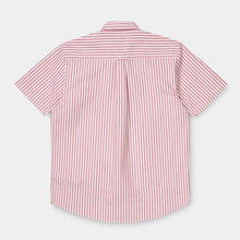 Carica l&#39;immagine nel visualizzatore di Gallery, CARHARTT WIP Simon Stripe Short Sleeve Shirt Etna Red Camicia Uomo Manica Corta a Righe
