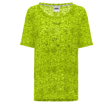 Carica l&#39;immagine nel visualizzatore di Gallery, FREDDY T-Shirt Morbida in Jersey DEVORÉ con Stampa E Strass Verde Fluo
