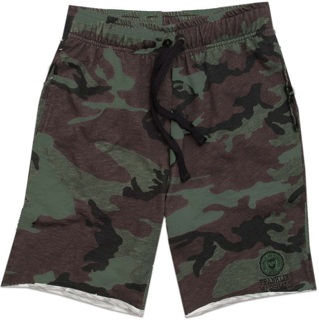 Franklin and Marshall PANTALONE CORTO IN FELPA, CAMUFLAGE MIMETICO