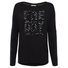 Carica l&#39;immagine nel visualizzatore di Gallery, FREDDY T-SHIRT MANICA LUNGA IN JERSEY DI VISCOSA CON STAMPA LEOPARDATA
