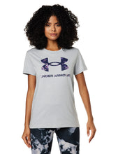 Carica l&#39;immagine nel visualizzatore di Gallery, Under Armour Women&#39;s Live Sportstyle Graphic Short-Sleeve Crew Neck T-Shirt, MOD Gray Light Heather (017)/Midnight Navy, Medium
