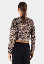 Carica l&#39;immagine nel visualizzatore di Gallery, FREDDY - Felpa Cropped Girocollo Animalier con Lettering su Un Fianco
