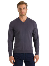 Carica l&#39;immagine nel visualizzatore di Gallery, North Sails V NECK 12 GG maglia maglioncino uomo collo a V grigio piombo Lead
