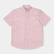 Carica l&#39;immagine nel visualizzatore di Gallery, CARHARTT WIP Simon Stripe Short Sleeve Shirt Etna Red Camicia Uomo Manica Corta a Righe
