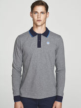 Carica l&#39;immagine nel visualizzatore di Gallery, NORTH SAILS Uomo Stretch Polo Camicia in Grigio Medio mélange Cotone Collo Classico con Abbottonatura e Spacchi Laterali sul Fondo - M
