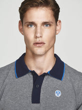Carica l&#39;immagine nel visualizzatore di Gallery, NORTH SAILS Uomo Stretch Polo Camicia in Grigio Medio mélange Cotone Collo Classico con Abbottonatura e Spacchi Laterali sul Fondo - M
