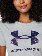 Carica l&#39;immagine nel visualizzatore di Gallery, Under Armour Women&#39;s Live Sportstyle Graphic Short-Sleeve Crew Neck T-Shirt, MOD Gray Light Heather (017)/Midnight Navy, Medium
