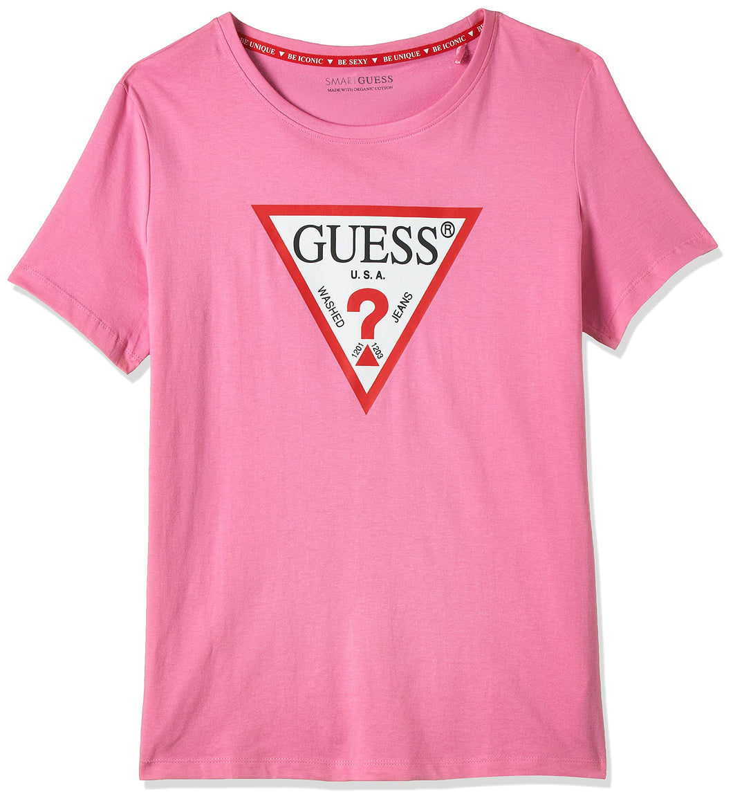 Guess T-Shirt Donna Maglia Manica Corta Rosa Scollo Rotondo W1RI00I3Z11-G6N3