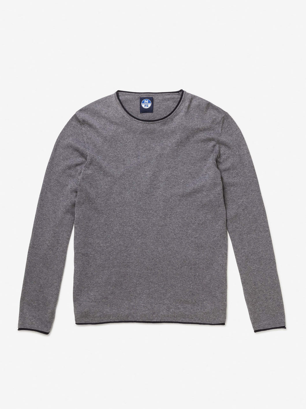 North Sails Maniche Girocollo Maglione Uomo con Collare Raw Bordo - XL