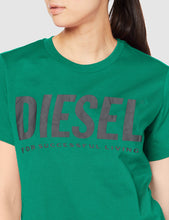 Carica l&#39;immagine nel visualizzatore di Gallery, Diesel Donna T-SILY T-Shirt in Cotone Manica Corta Verde con Logo Lucido (XS)
