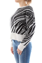 Carica l&#39;immagine nel visualizzatore di Gallery, Maglia in Lana Corta ZEBRATA con Strass Guess Jeans W0YR96Z2OU0 (M, Nero)
