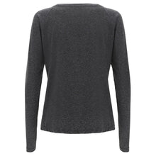 Carica l&#39;immagine nel visualizzatore di Gallery, FREDDY T-Shirt Regular Nero mélange con Manica Lunga Raglan
