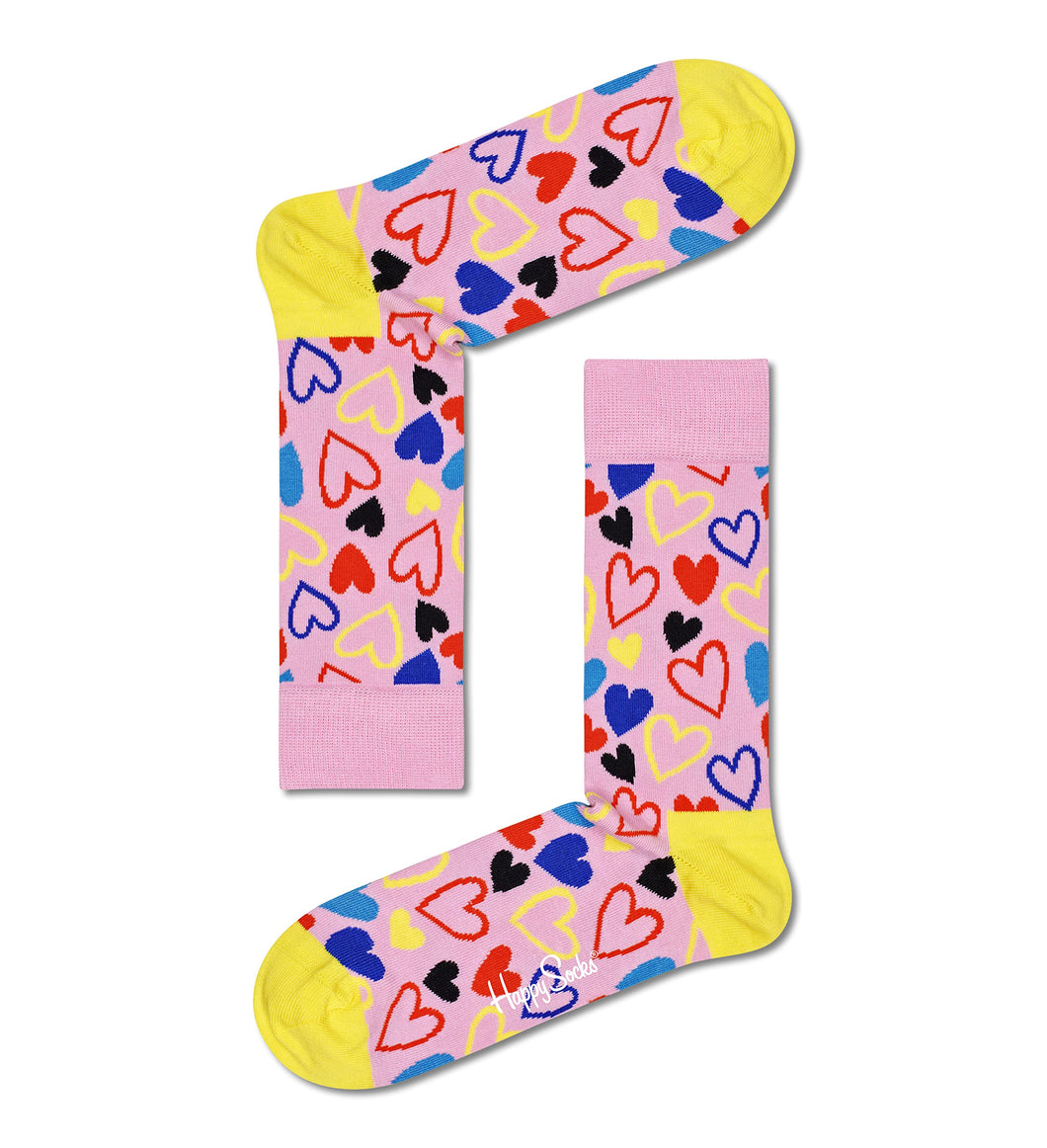 Happy Socks Heart U, Calzini Unisex Adulto, Rosa (Pink), 36-40