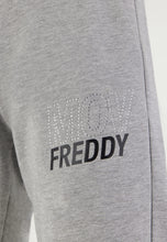 Carica l&#39;immagine nel visualizzatore di Gallery, FREDDY - Pantaloni mélange Slim con Grafica in Strass E Nero Lucido
