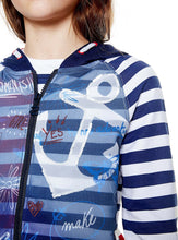Carica l&#39;immagine nel visualizzatore di Gallery, Desigual Felpa Bambina Sweat CELA 18SGSK11 con Cappuccio 5/6 Blu
