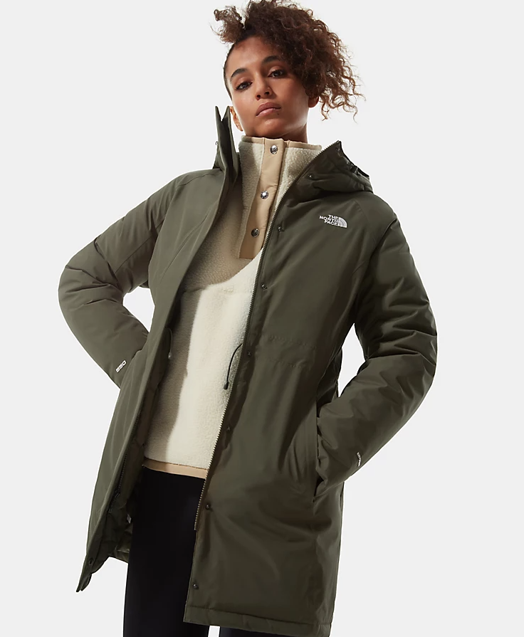 The North Face Parka Donna Brooklyn Giacca Giaccone Trapuntato Verde (S)