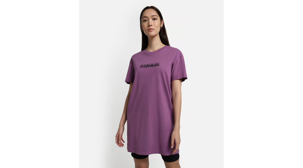 Napapijri T-shirt Maglietta Manica Corta S-Box W Long 3 Violet Chinese