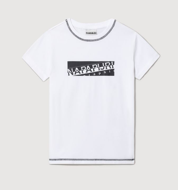 Napapijri T-shirt maglietta Bambino girocollo K Sob White Bianco