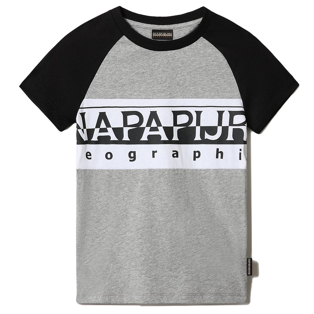Napapijri Maglietta Manica Corta T-shirt da bambino K S-Entremont Grigio Nero