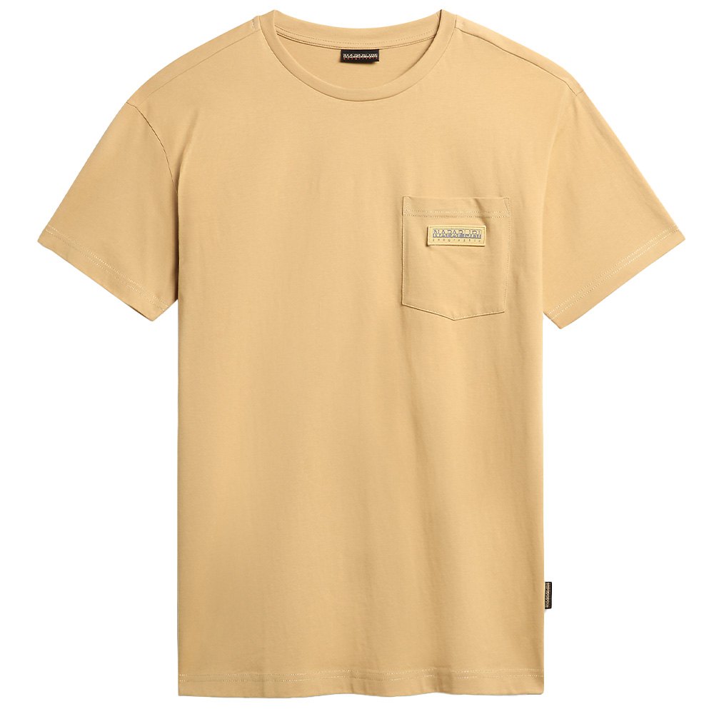 Napapijri T-shirt Uomo Maglietta Manica Corta con taschino S-Morgex Beige Sand Prairie