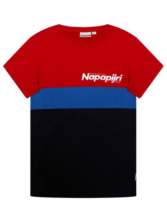 Napapjiri K Saloy CB T-Shirt manica corta Unisex-Bambino Blu Marine Rosso