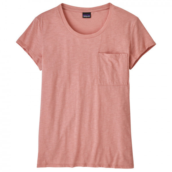 Patagonia Women's Mainstay Pocket Tee T-Shirt leggera da donna in tessuto misto Sunfade Pink