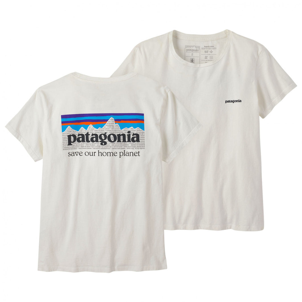 Patagonia t-shirt donna Women's P-6 Mission Organic T-Shirt Birch White bianco