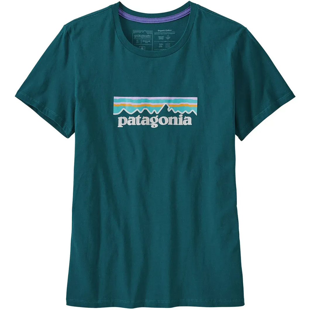 Patagonia Women's Pastel P-6 Logo Organic Cotton Crew T-Shirt donna manica corta Dark borealis Green Verde